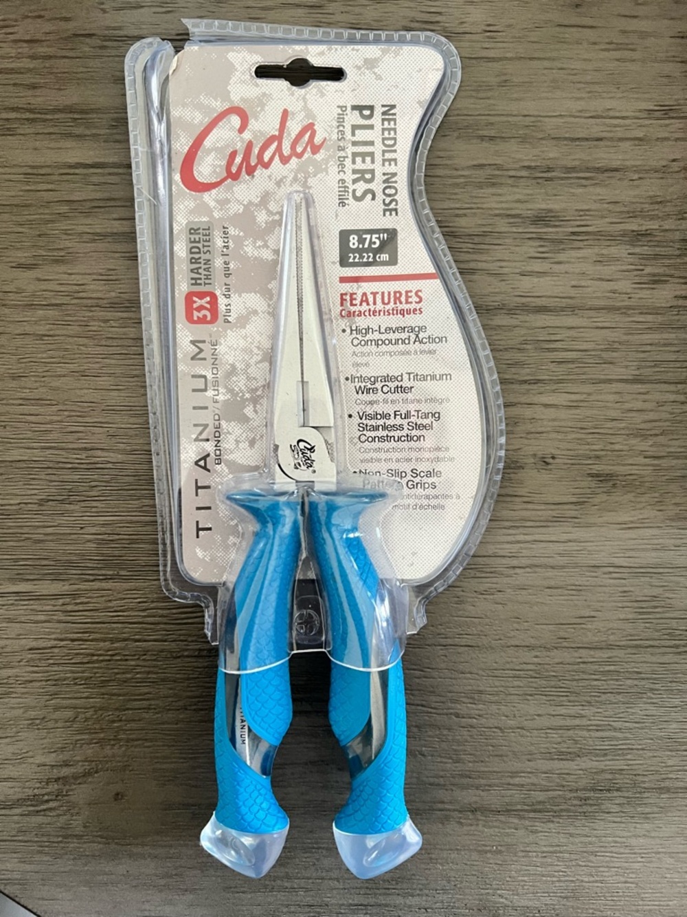 Blue Needle Nose Pliers with Wire Cutter - 8.75"